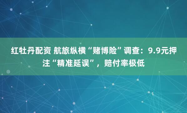 红牡丹配资 航旅纵横“赌博险”调查:9.9元押注“精准延误”,赔付率极低
