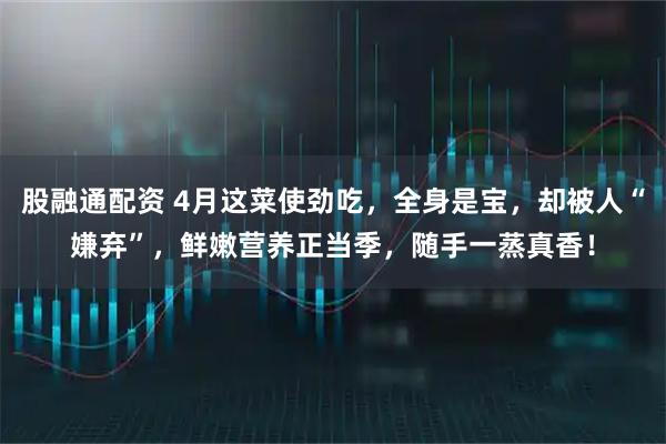 股融通配资 4月这菜使劲吃,全身是宝,却被人“嫌弃”,鲜嫩营养正当季,随手一蒸真香!